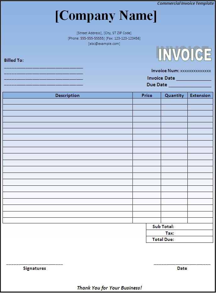 Invoice Template Mac Free Download